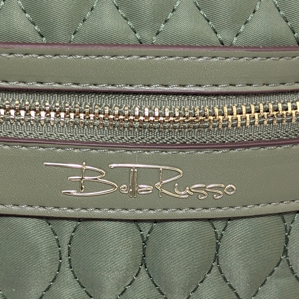 Bella Russo Olive Quilted Crossbody Bag with Gold Accents - Picture 2 of 15